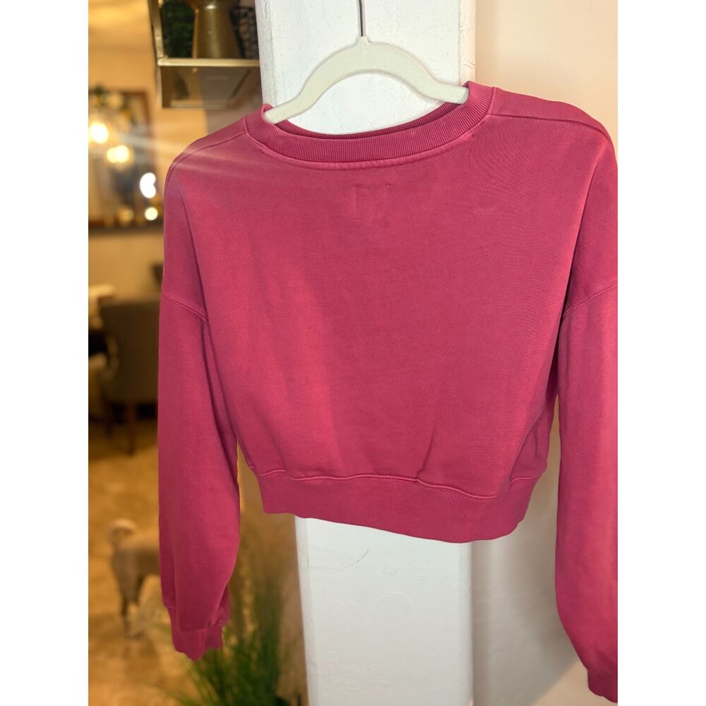 GAP Disney Women's Mickey Mouse Pink Pullover Cropped Sweatshirt Size Small 0-6 - Picture 4 of 4